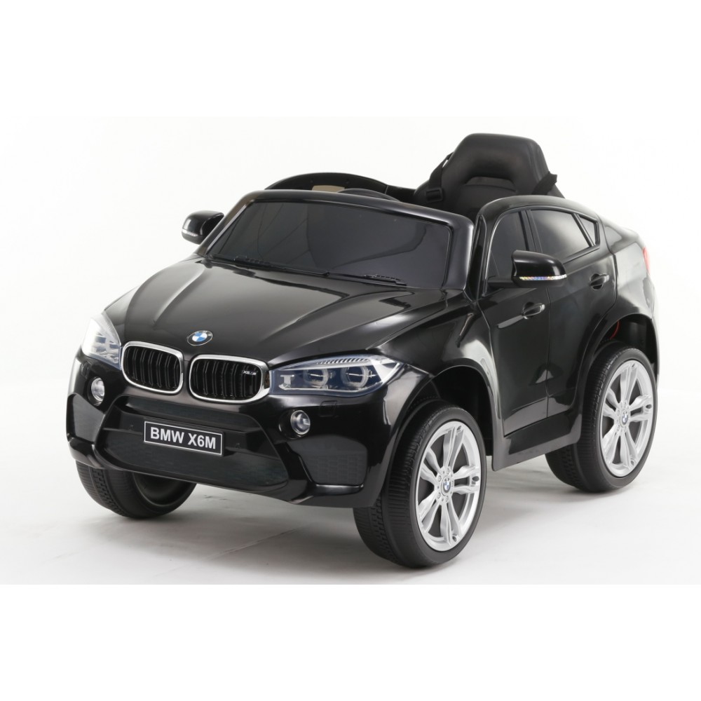 Masinuta electrica cu telecomanda si roti din cauciuc BMW X6M Black marca BMW cu comanda online