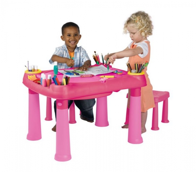 Masuta joaca copii Roz + 2 scaune marca Ketter cu comanda online