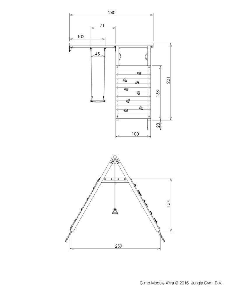 Modul pentru spatiu de joaca extra Climb marca JUNGLE GYM cu comanda online