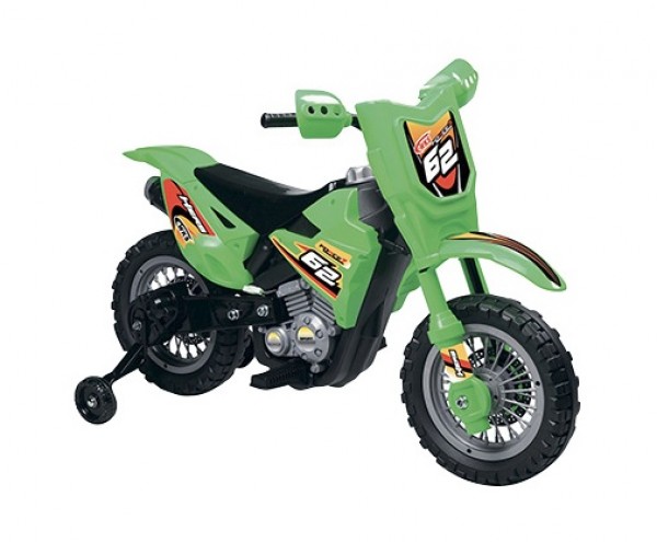 Motocicleta electrica Enduro Motocross 6V verde marca Globo cu comanda online