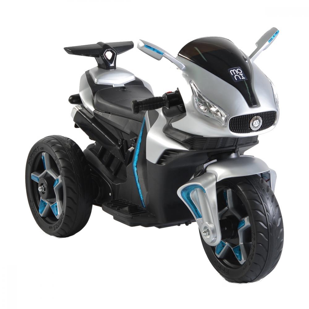 Motocicleta electrica cu roti EVA Shadow Leather Silver marca MONI cu comanda online