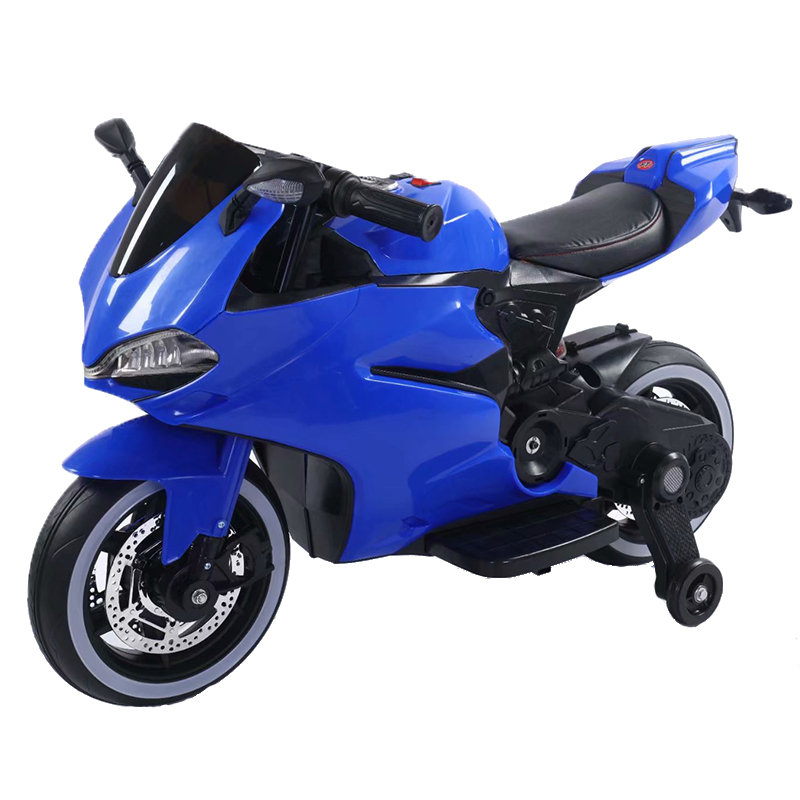 Motocicleta electrica cu scaun de piele si lumini LED Napoleon Blue marca MONI cu comanda online