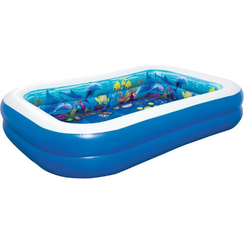 Piscina cu 2 inele Aventuri 3D in Lumea Marina 262 x 175 x 51 cm marca BESTWAY cu comanda online