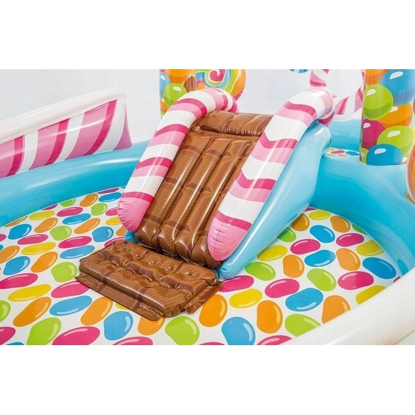 Piscina gonflabila pentru copii cu tobogan Candy Intex marca Ecotoys cu comanda online