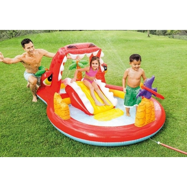 Piscina gonflabila pentru copii cu tobogan Red Dragon Intex marca Ecotoys cu comanda online