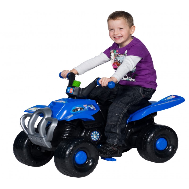 Quad cu pedale Blue Police marca Super Plastic Toys cu comanda online