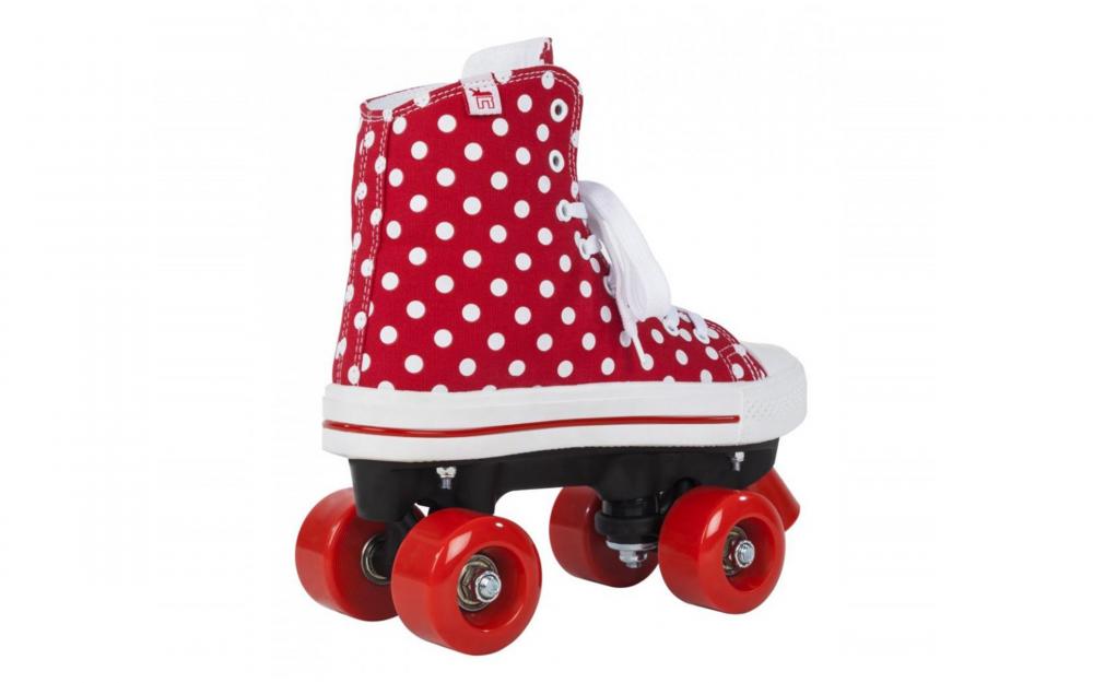 Role Rookie Canvas High Polka Dots rosu cu alb 38 marca Rookie Skates UK cu comanda online