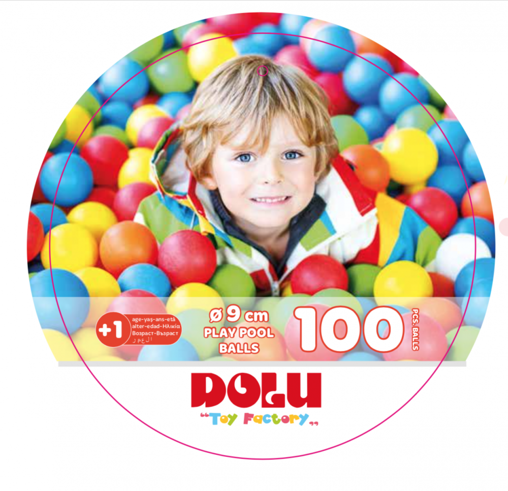 Set 100 bile colorate - 9 cm marca DOLU cu comanda online