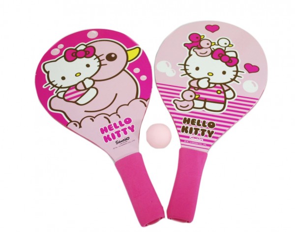 Set 2 palete pentru plaja Saica Hello Kitty din lemn cu minge inclusa pentru copii marca Saica cu comanda online