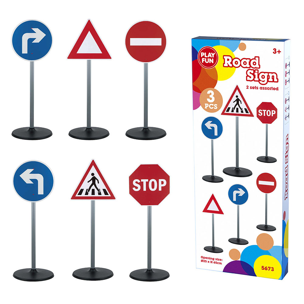 Set 3 semne circulatie Road Sign marca PlayFun cu comanda online