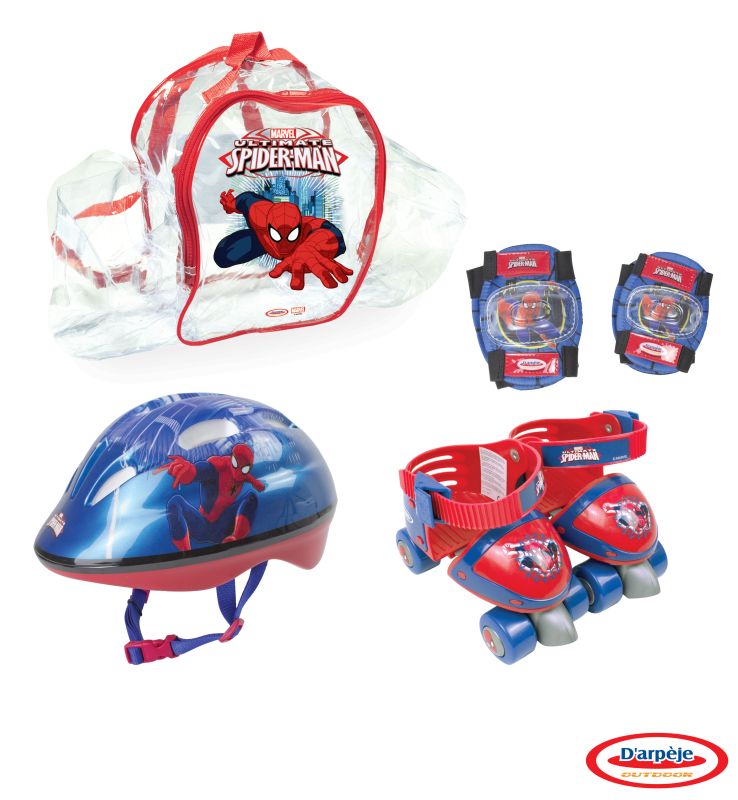 Set Patine cu Rotile, Casca, Genunchiere si Cotiere Spiderman marca DArpeje cu comanda online