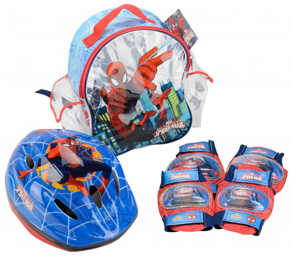 Set accesorii protectie pentru bicicleta role trotineta Spiderman marca Saica cu comanda online