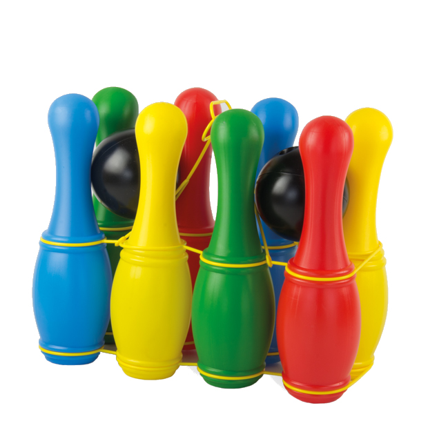 Set bowling cu 8 popice si bile marca Mochtoys cu comanda online