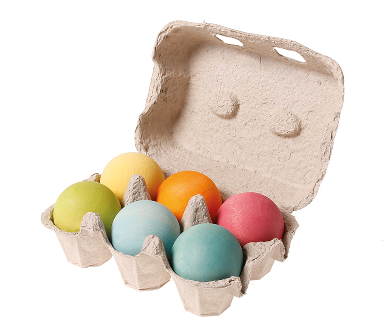 Set de 6 bile mari pastel marca Grimm’s Spiel und Holz Design cu comanda online