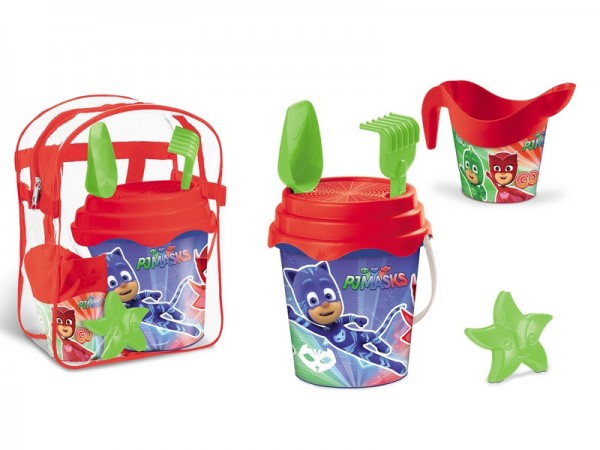 Set plaja Pj Masks Mondo pentru copii cu ghiozdanel jucarii plaja si galetusa marca Mondo cu comanda online