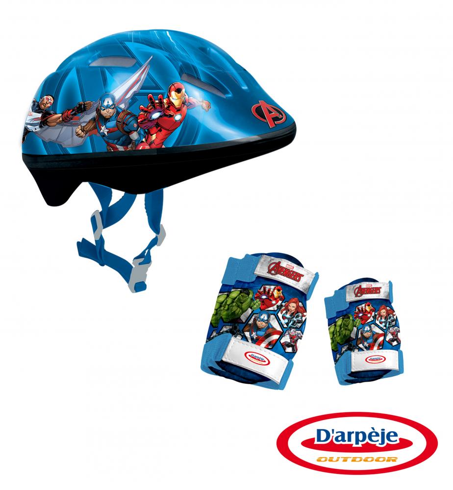 Set protectie Avengers casca, genunchiere, cotiere marca DArpeje cu comanda online