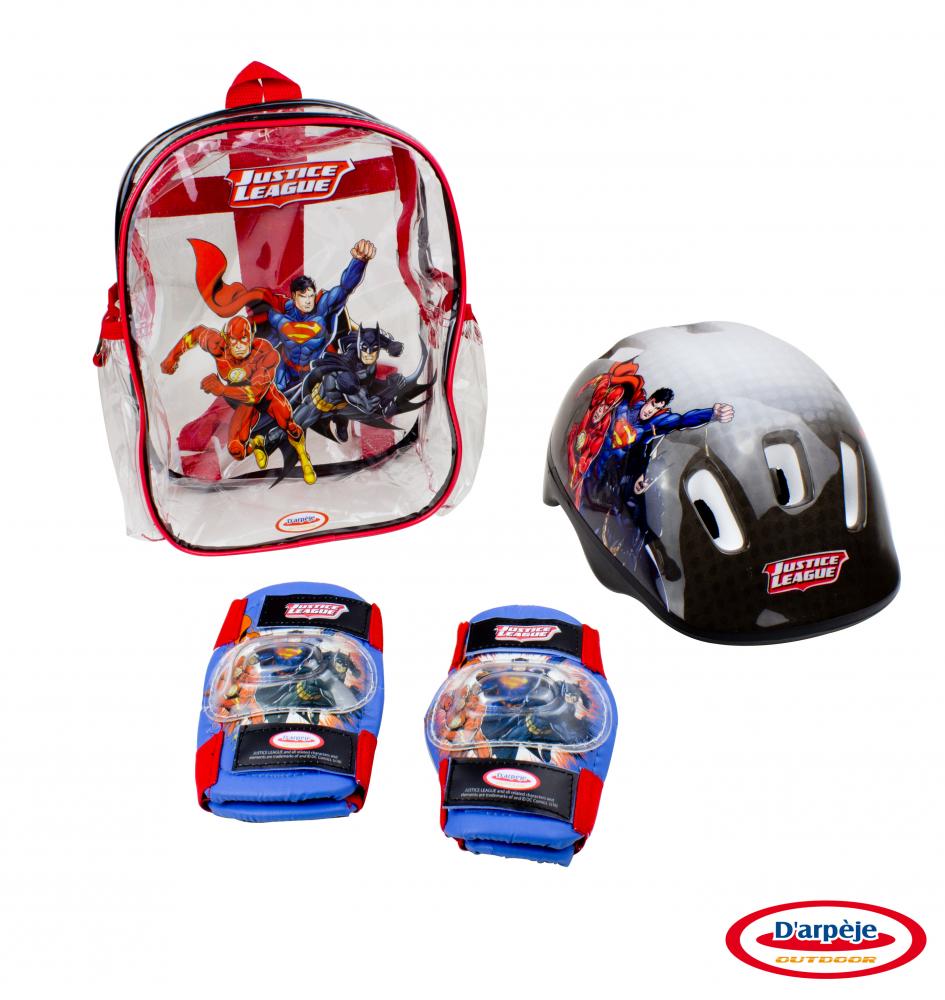 Set protectie in rucsac (Casca, genunchiere, cotiere) Dc Comics marca DArpeje cu comanda online