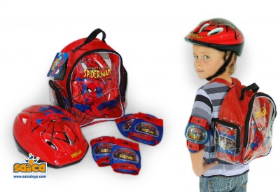 Set protectii copii bicicleta trotineta role Saica Spiderman marca Saica cu comanda online