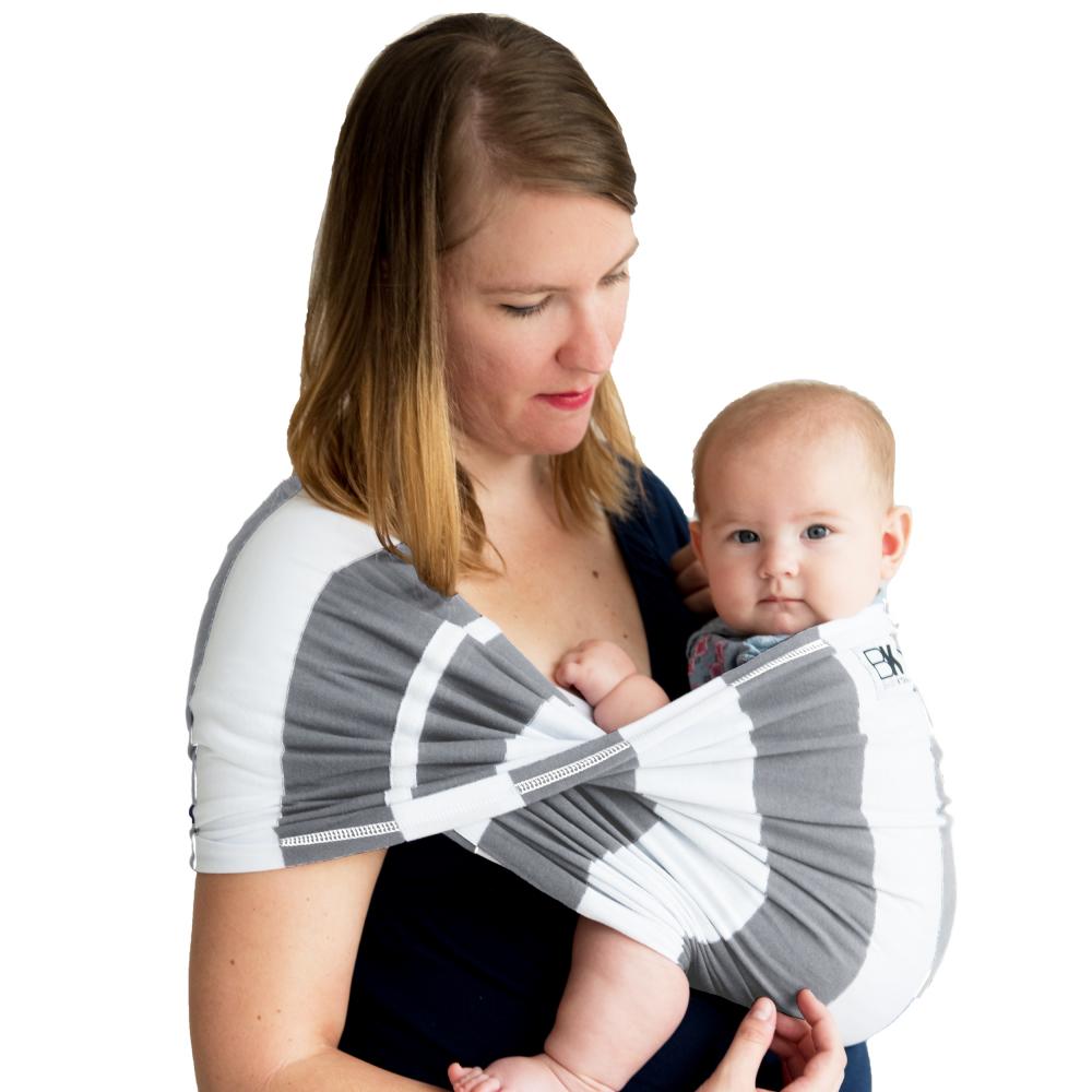 Sistem Purtare Baby Ktan Baby Carrier Print Charcoal Stripe Marimea L marca Baby K'tan cu comanda online