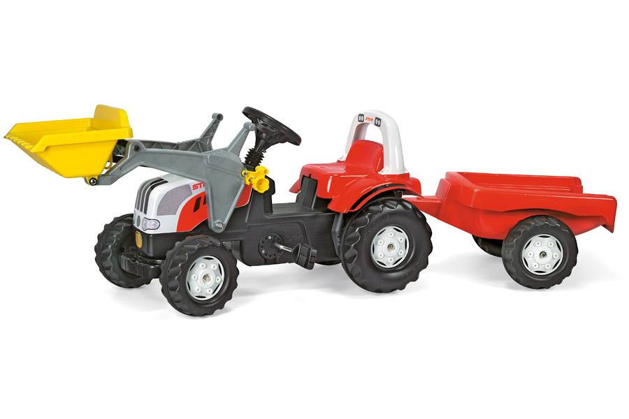 Tractor cu pedale si remorca Rolly Toys 023936 alb rosu marca ROLLY TOYS cu comanda online