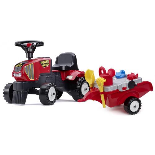 Tractoras Baby Power Master cu Remorca Forme Nisip Lopata Grebla si Stropitoare marca FALK cu comanda online