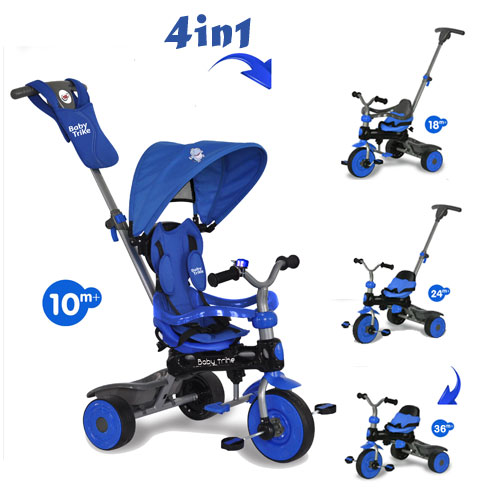 Tricicleta Baby Trike 4 in 1 Hippo Blue marca Baby Trike cu comanda online