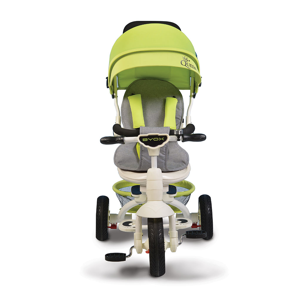 Tricicleta cu sezut reversibil si mufa MP3 Queen Green marca Byox cu comanda online