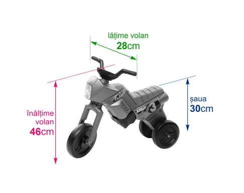 Tricicleta fara pedale Enduro Maxi negru-verde marca Enduro X cu comanda online