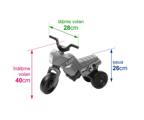 Tricicleta fara pedale Enduro Mini negru-rosu marca Enduro X cu comanda online