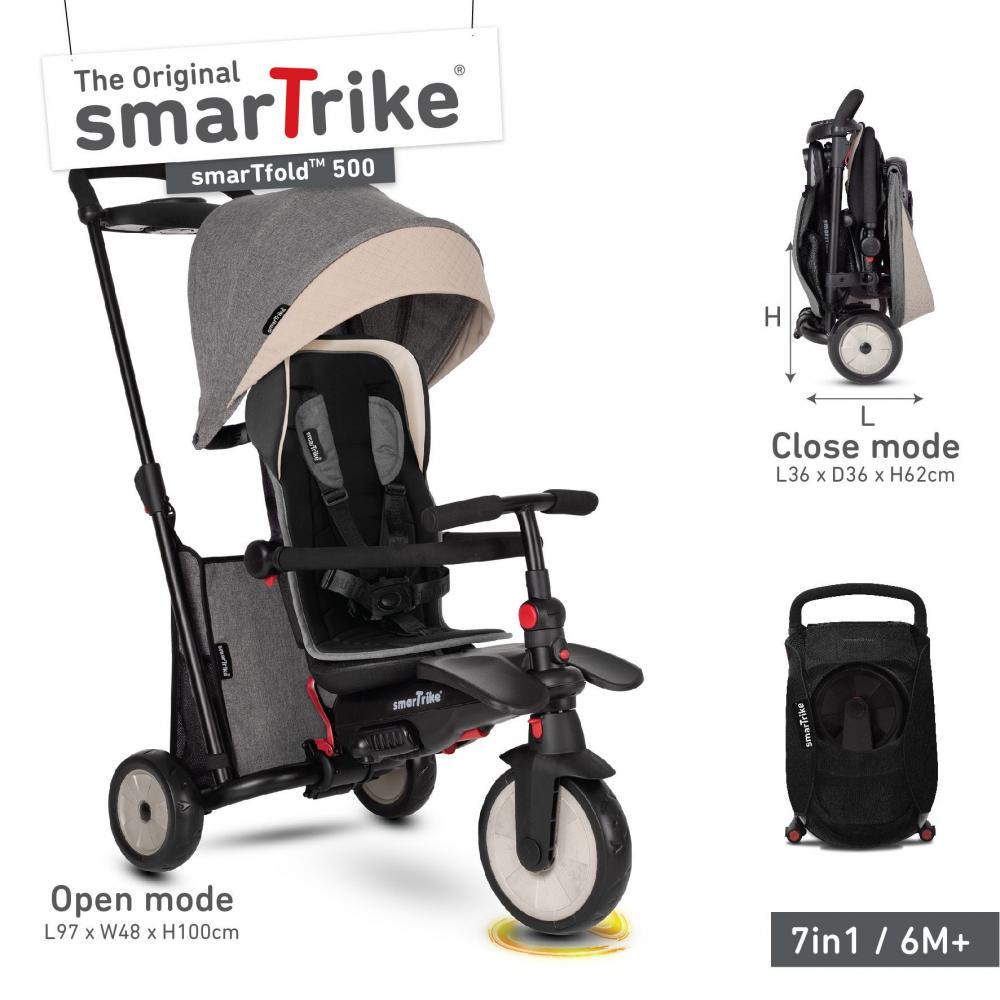 Tricicleta pliabila Smart Trike 7 in 1 STR5 Gri dotata cu frana si scaun rabatabil marca SMART TRIKE cu comanda online