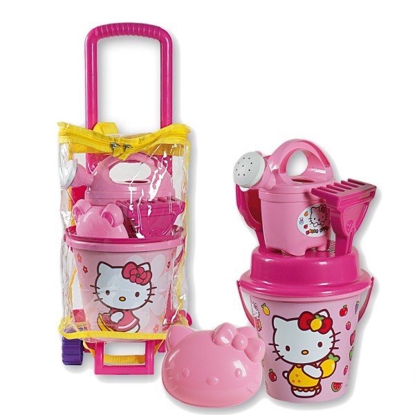 Troller cu ghiozdanel Hello Kitty Androni pentru copii cu jucarii plaja si nisip si galetusa marca Androni Giocattoli cu comanda online