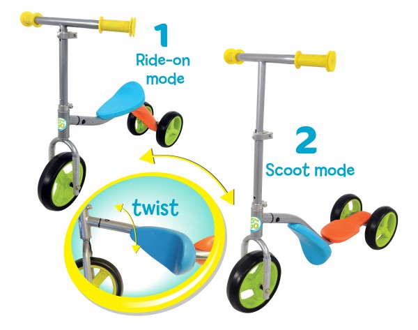 Trotineta copii 3 roti MV Scoot 2 in 1 bicicleta fara pedale marca MVS cu comanda online