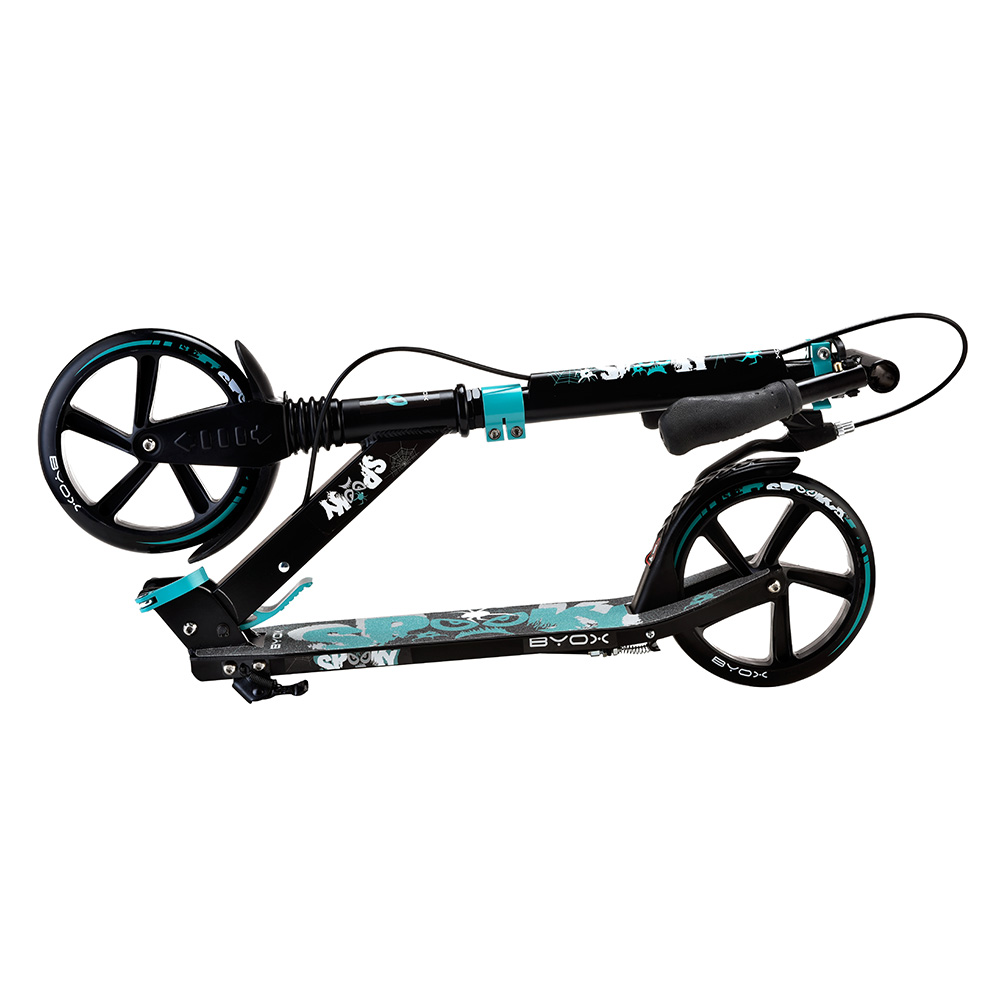 Trotineta pliabila cu cadru din aluminiu Spooky Turquoise marca Byox cu comanda online